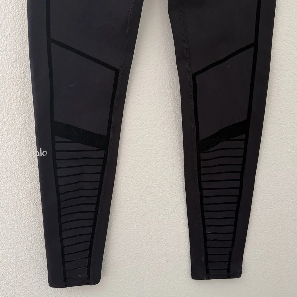 Alo Yoga Flocked High-Waist Moto Leggings Full‎ Length Size Small